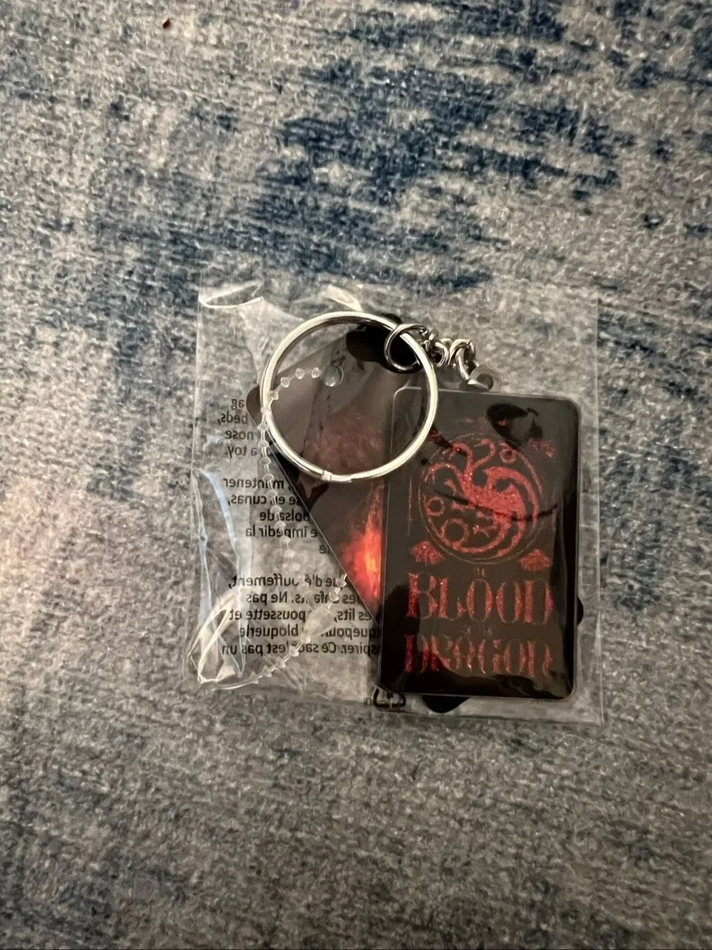 New House of The Dragon Red Black 3 Headed Dragon House Targaryen Keychain